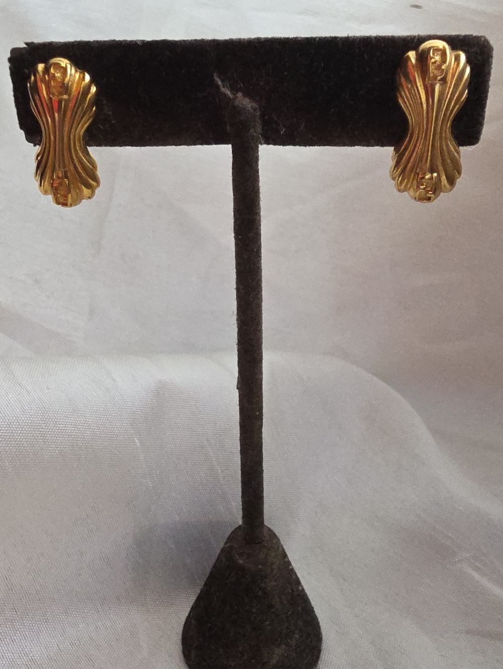 FENDI Vintage Gold Plated Earrings For Pierced Ears Hallmarked